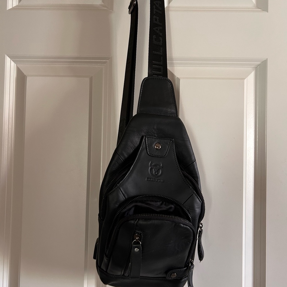 Black Leather sling bag
